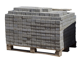 Tile blocks on pallets lie next to each other