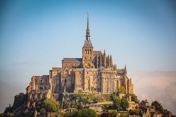 Le Mont St. Michel, island and monastery off the coast of Normandy, France