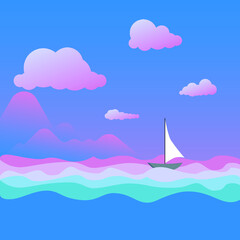 Sailing ship on the sea