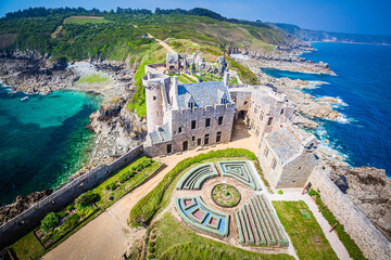 Fort-La-Latte at Cap Frehel at the coast of Brittany, France - obrazy, fototapety, plakaty