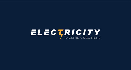 Electricity logotype, Flat style Logo Design Template,vector illustration