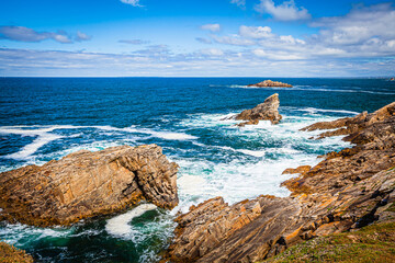 Cotes Sauvage, wild coast at the Quiberon peninsula in Brittany, France