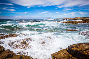 Cotes Sauvage, wild coast at the Quiberon peninsula in Brittany, France