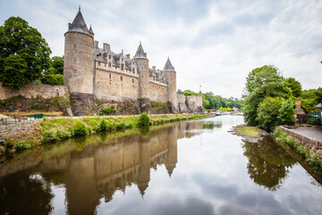 Fototapeta na wymiar Historic castle of Josselin in Brittany, France