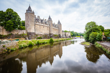 Fototapeta na wymiar Historic castle of Josselin in Brittany, France
