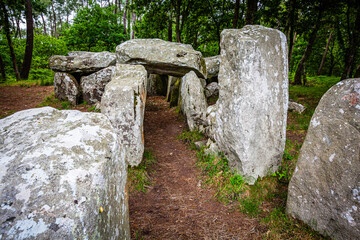 Prehistoric  dolmen near Carnac in Brittany, France