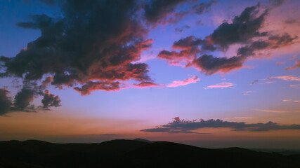 Fototapeta na wymiar Summer Sunset Sottish Mountains 