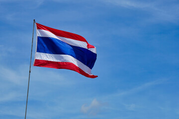 Thai flag and blue sky background