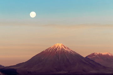 Chile – volcano during the sunset.