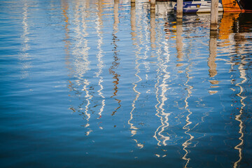 Reflection in the harbour of Marken, Netherland