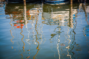 Reflection in the harbour of Marken, Netherland