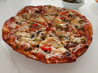 hot and delicious pizza