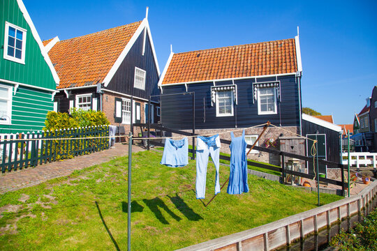 Buildings at the island of Marken, Netherland