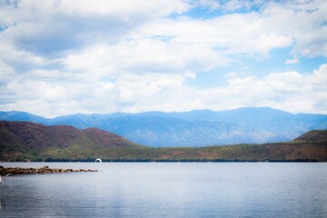 lake and mountains