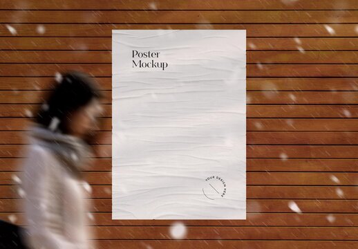 Outdoor Glued Poster Mockup