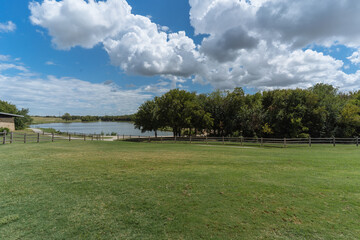 Fototapeta na wymiar Texas City Park on a sunny August day.
