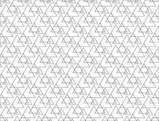 Seamless linear black pattern of triangles. Abstract geometric texture with geometric shapes