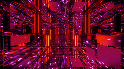 Advanced Prismatic Flashy Cyber Tunnel 4k uhd 3d illustration background