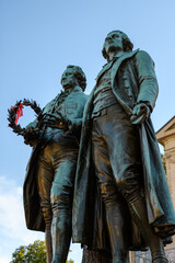 Weimar, Thuringia, Germany: monument of Goethe and Schiller