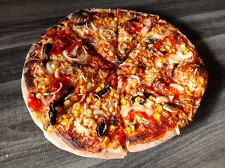 hot and delicious pizza
