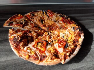 hot and delicious pizza