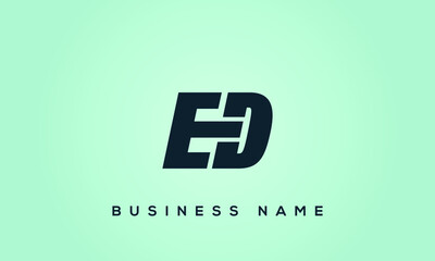 Initial Letter ED Logo Template Design - obrazy, fototapety, plakaty