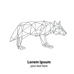 low poly wolf vector model on a white background