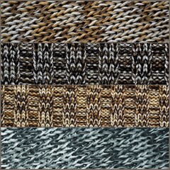 Collage of rectangles with different patterns of knitted texture. Template for the decoration of ceramic tiles and wallpaper design. High quality photo