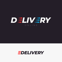 Delivery logo with letter E concept on dark