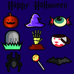 halloween icons set