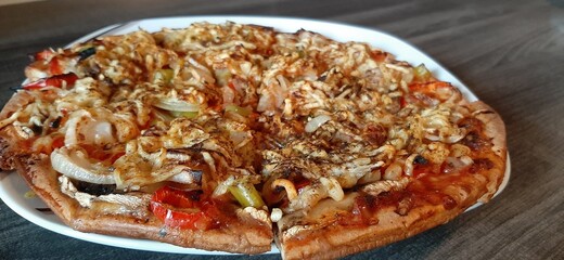 hot and delicious pizza