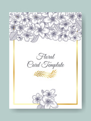 Floral wedding invitation elegant card template