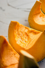Culinary raw pumpkin prepared ready for cooking