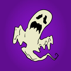 Ghost, hand drawn Halloween celebration design element