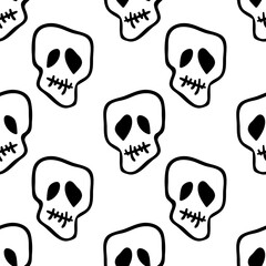 Halloween skulls celebration seamless pattern