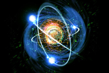 Obraz premium Atomic Particle 3D Illustration