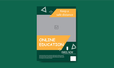 Online Education system flyer template design