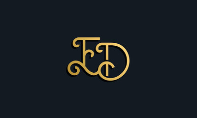 Luxury fashion initial letter ED logo. This icon incorporate with modern typeface in the creative way. It will be suitable for which company or brand name start those initial. - obrazy, fototapety, plakaty