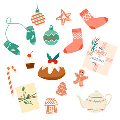 set of Christmas icons