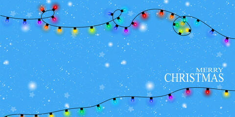 Christmas banner. Winter background. Merry Christmas greeting card or poster. Vector illustration