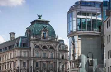 old and modern buildings side by side