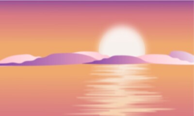   Purple, pink and orange sunset over the sea