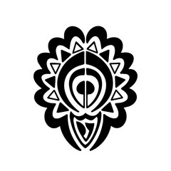 Polynesian style pattern. Round tattoo. Polynesia. Good for tattoos, prints and t-shirts. Isolated. Vector.