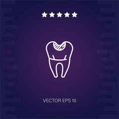 Obraz premium holed tooth vector icon modern illustration