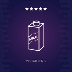 milk box package vector icon modern illustration
