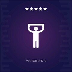 man silhouette touching ceiling vector icon modern illustration