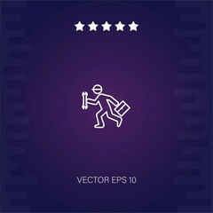 running repair man with wrench and kit vector icon modern illustration