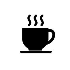 Tea and coffee cup icon, coffee shop logo isolated on white background