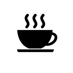 Tea and coffee cup icon, coffee shop logo isolated on white background