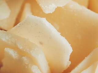 Cured goat cheese close up